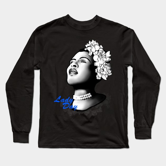 Lady Day Long Sleeve T-Shirt by Scott Poling Art